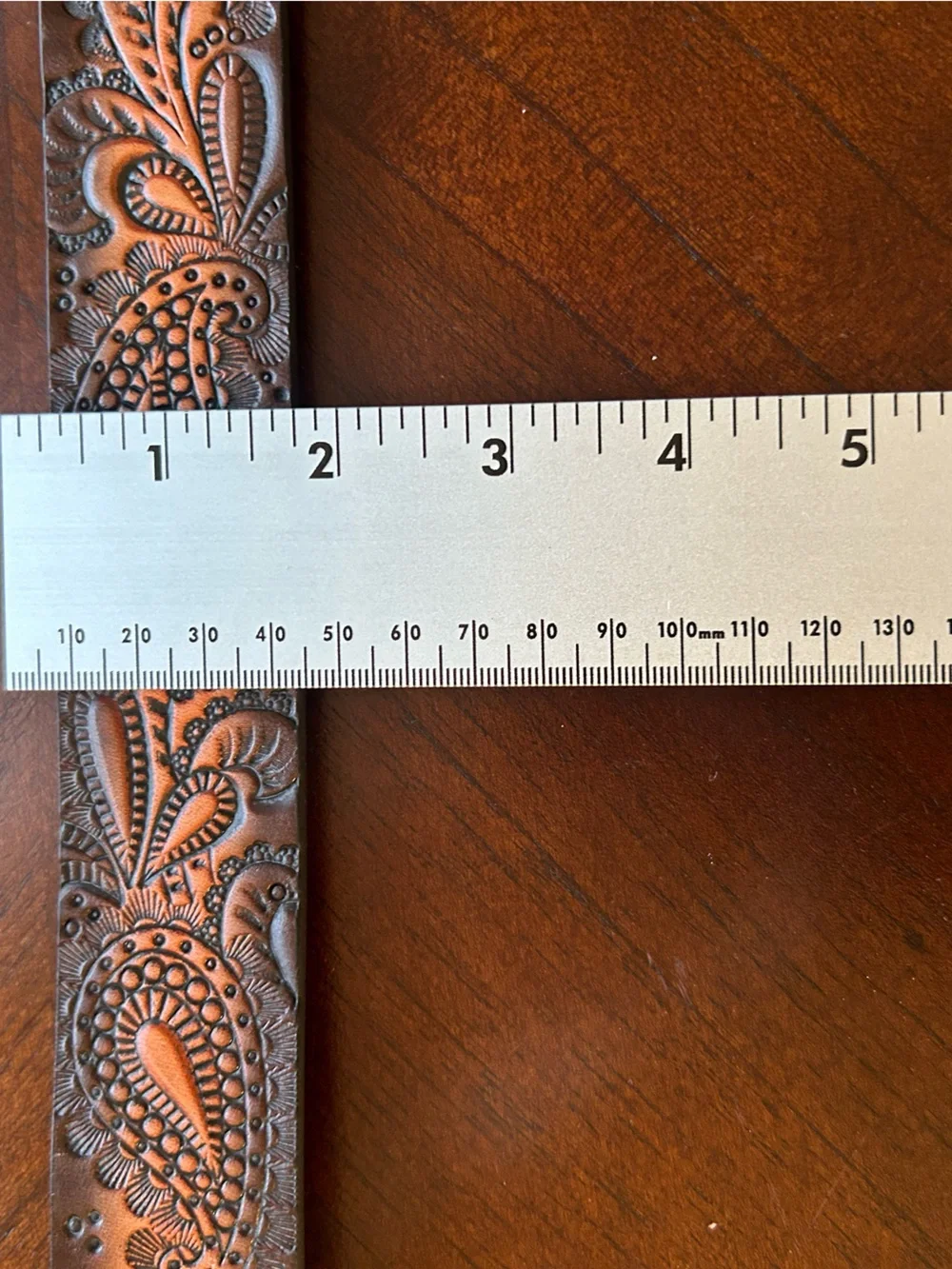 New Angel ranch Western Tooled Floral Leather Belt in Brown